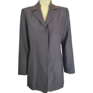 ZARA Long line Blazer Dress coat Gray Long Sleeve Size 8 one button lined